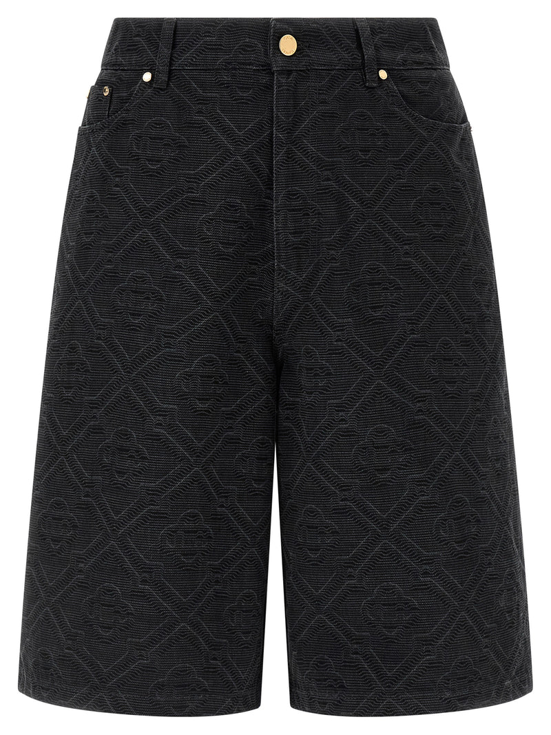 Casablanca Black Cotton Bermuda Shorts