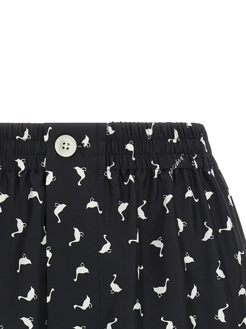 Moschino Bicolor Silk Bermuda Shorts