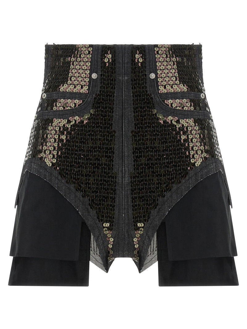 Rick Owens Black Cotton Bermuda Shorts