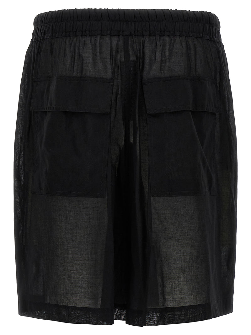 Rick Owens Black Cotton Bermuda Shorts