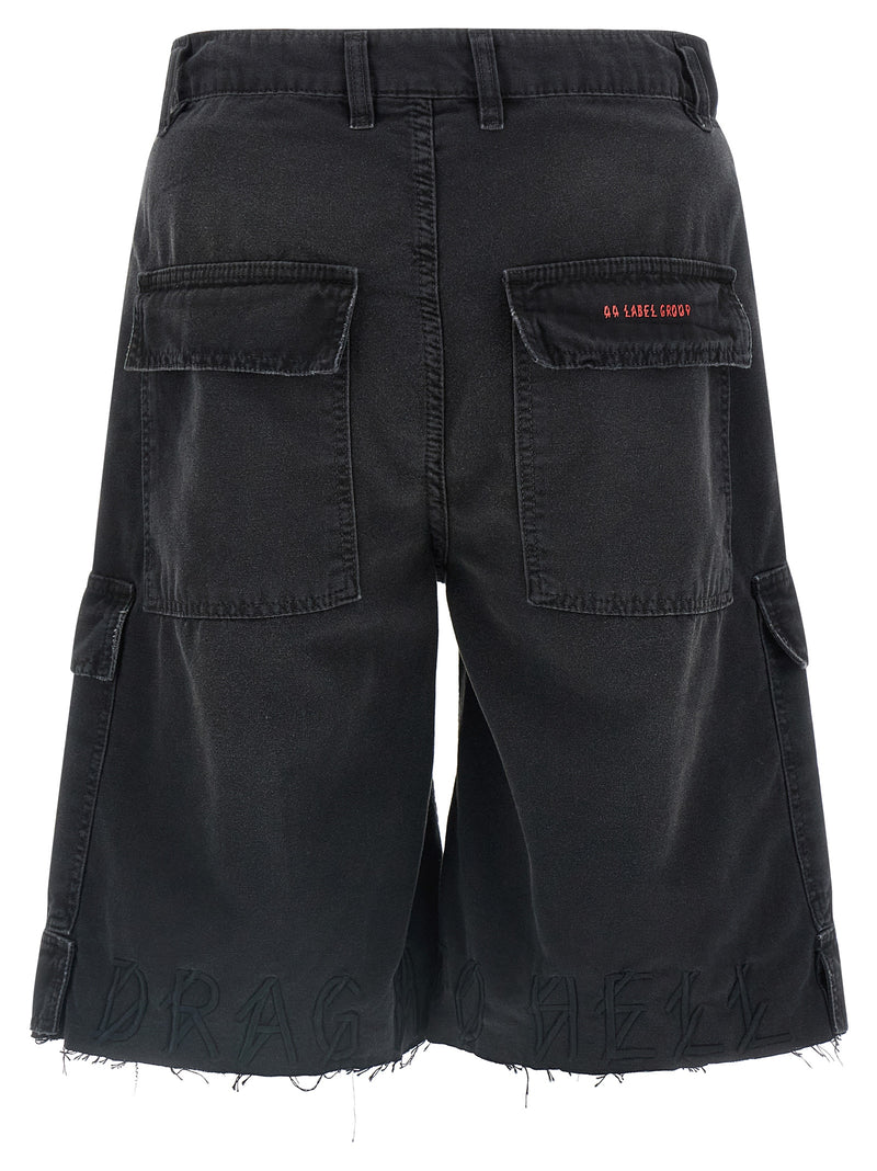 Pantalones cortos bermuda de algodón negro 44 Label Group