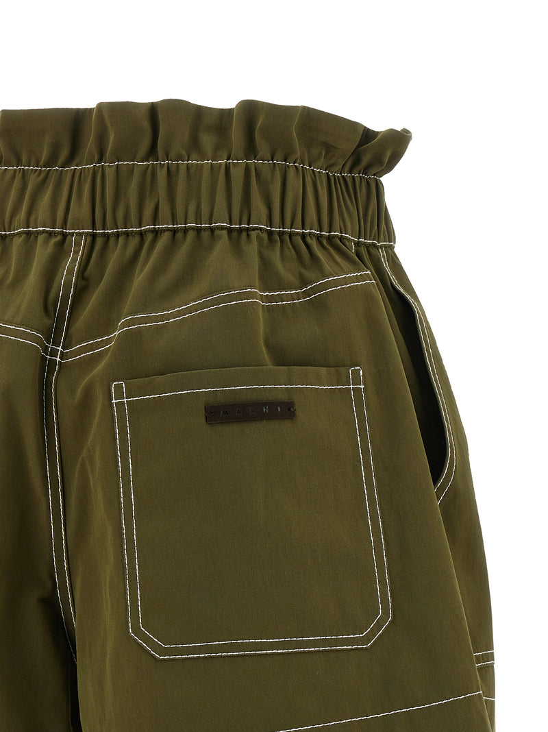 Marni Bicolor Cotton Bermuda Shorts