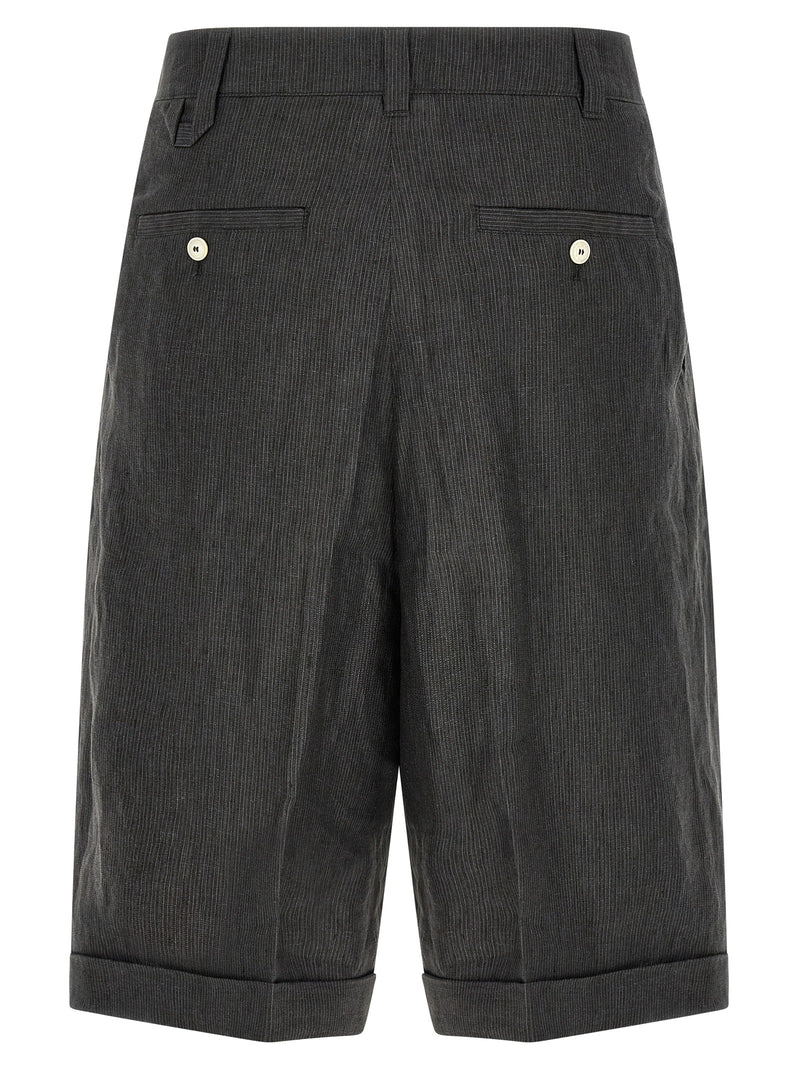 Jacquemus Gray Linen Bermuda Shorts