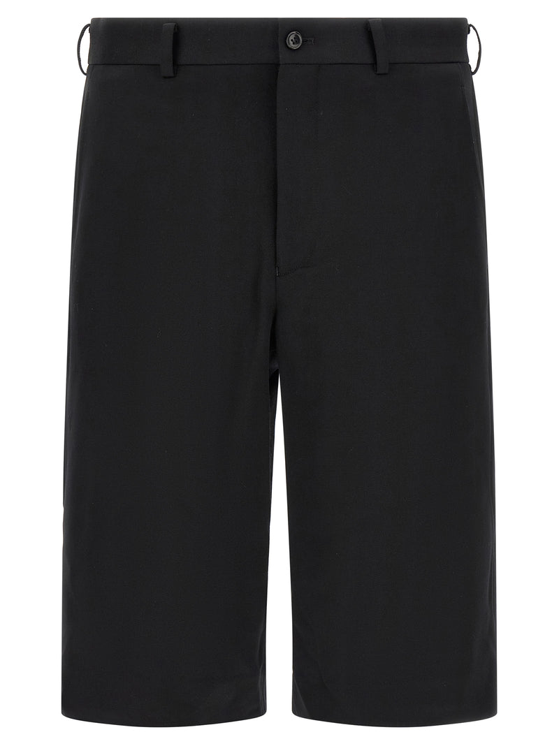Comme Des Garçons Black Wool Bermuda Shorts
