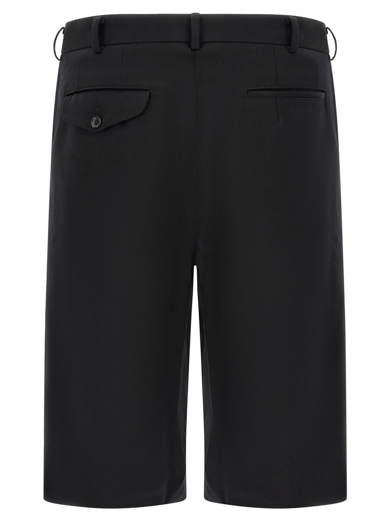Comme Des Garçons Black Wool Bermuda Shorts