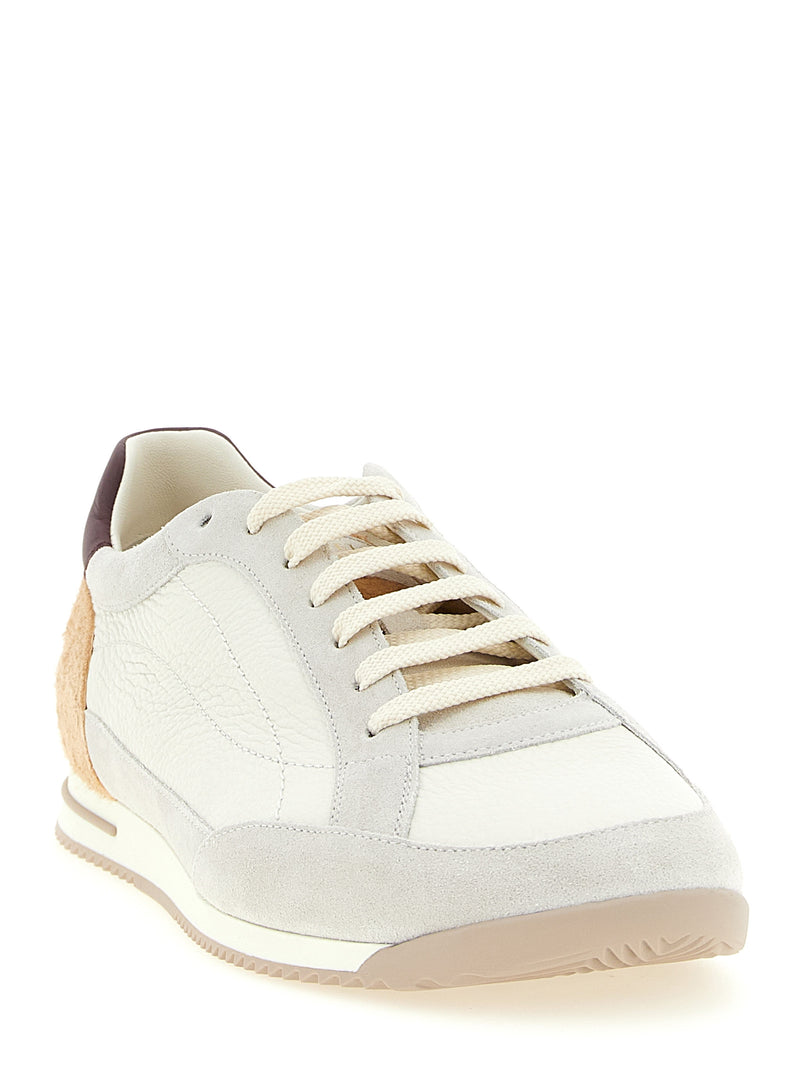 Brunello Cucinelli Beige Nubuc Leather Low Top Sneakers