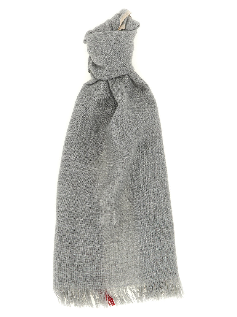 Brunello Cucinelli Gray Virgin Wool Scarf