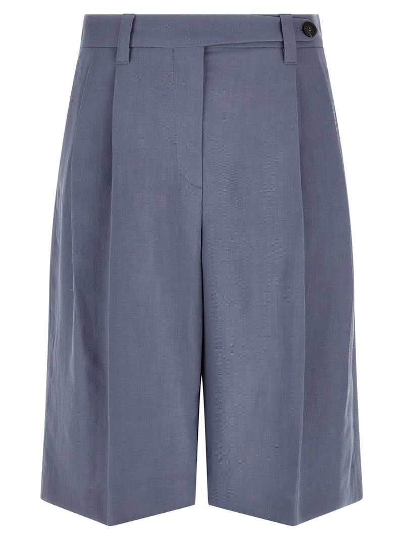 Brunello Cucinelli Blue Viscose Bermuda Shorts