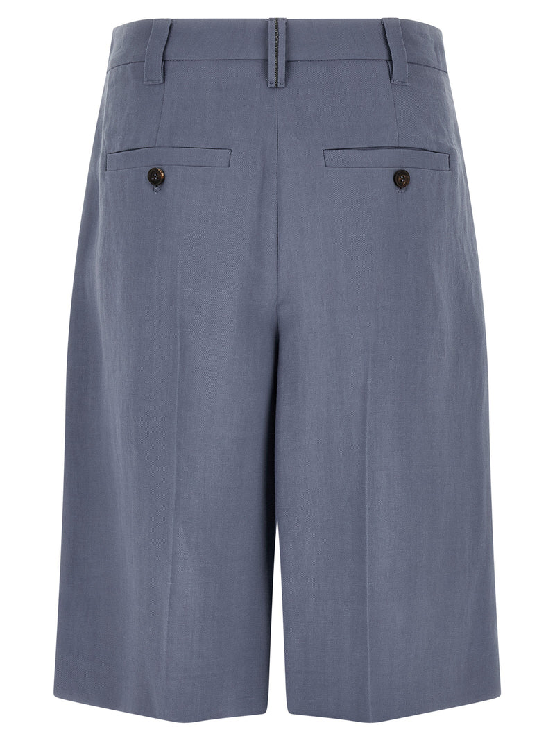 Brunello Cucinelli Blue Viscose Bermuda Shorts