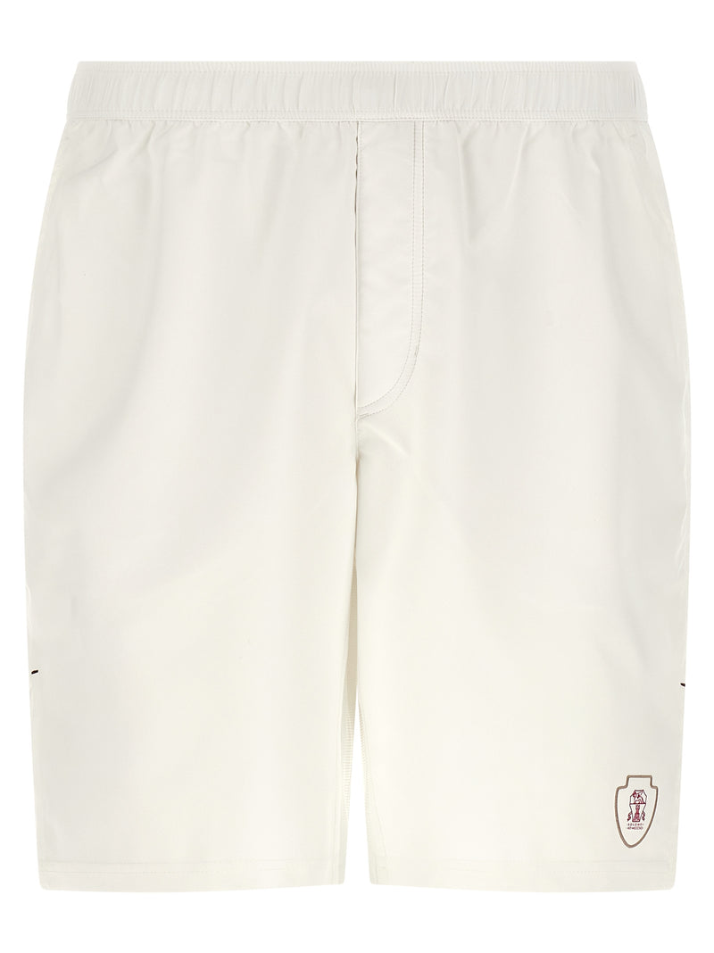Brunello Cucinelli White Polyester Bermuda Shorts