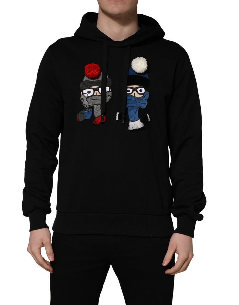 Sudadera con capucha de algodón negro para hombre #dgfamily de Dolce & Gabbana