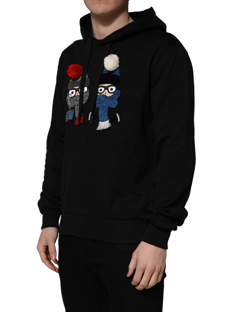Sudadera con capucha de algodón negro para hombre #dgfamily de Dolce & Gabbana