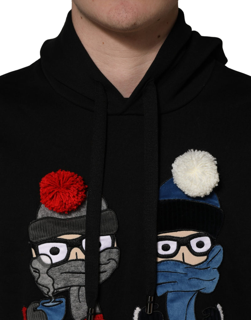 Sudadera con capucha de algodón negro para hombre #dgfamily de Dolce & Gabbana