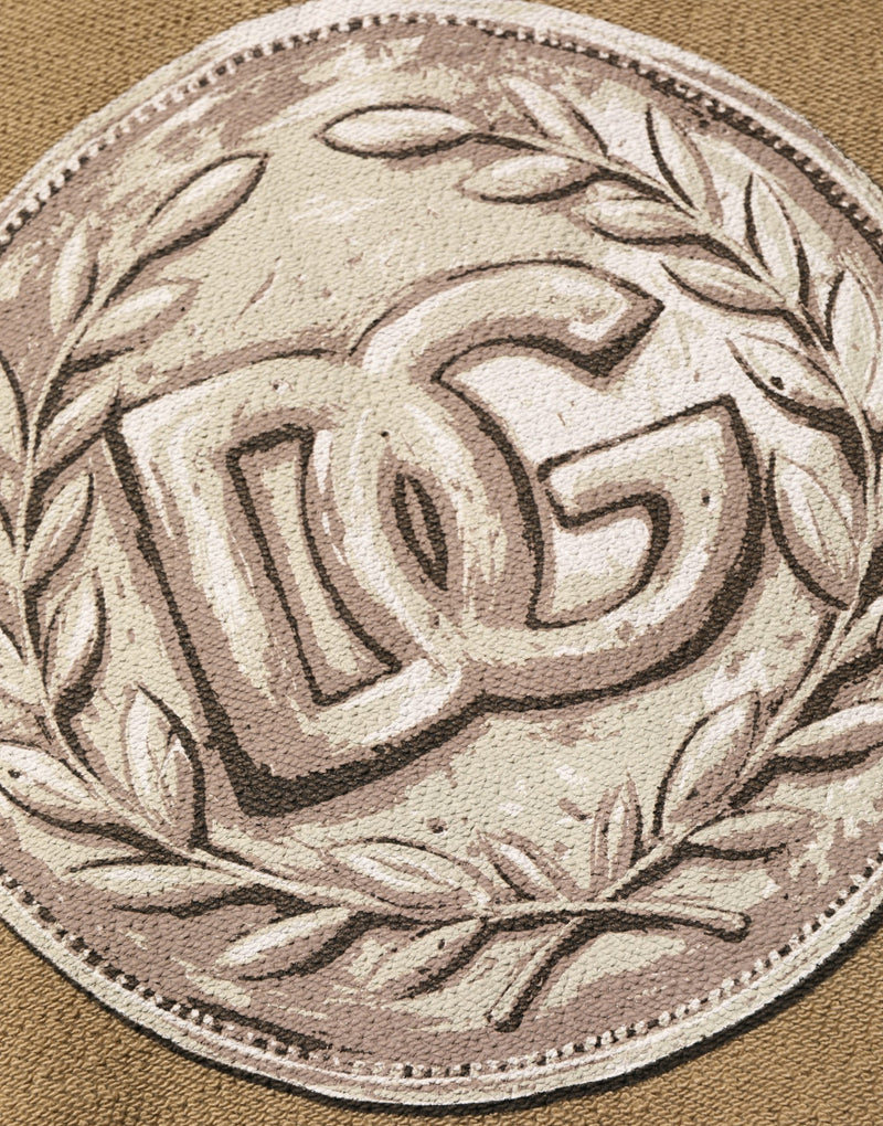 Suéter marrón de algodón con capucha, moneda con logotipo y diseño tipo pulóver de Dolce & Gabbana