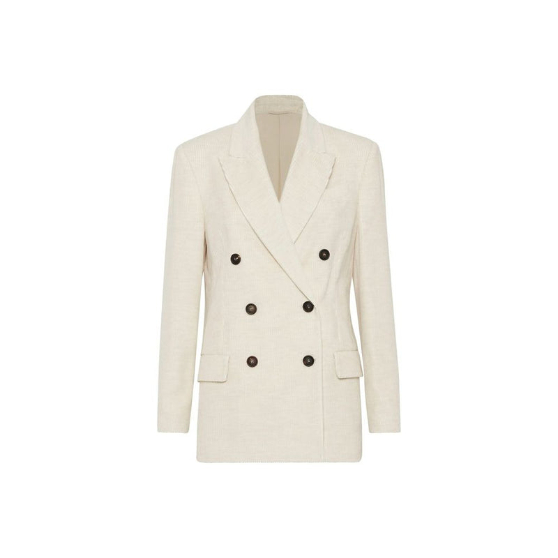 Brunello Cucinelli White Cotton Blazer