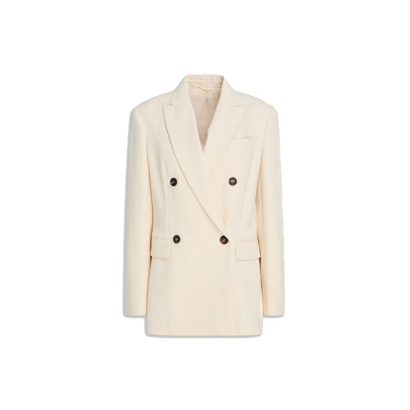 Brunello Cucinelli White Cotton Blazer