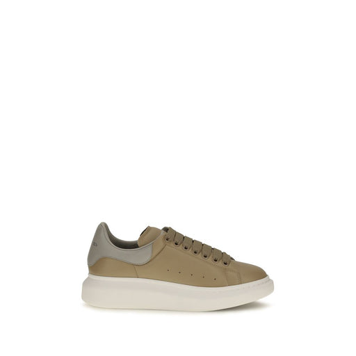 Alexander McQueen Platform Sneakers for Men | Beige Calf Leather, side profile showing lace-up front, contrasting heel detail, and raised rubber platform sole. Urbalenti NYC, 13879, 79661334579, Alexander McQueen, Beige, Discount_30-39, EU39.5/US6.5, EU39/US6, EU40.5/US7.5, EU40/US7, EU41.5/US8.5, EU41/US8, EU42.5/US9.5, EU42/US9, EU43.5/US10.5, EU43/US10, EU44/US11, EU45/US12, EU46/US13, in-stock, Men, New with tags, Platform - Sneakers - Shoes, Shoes, Sneakers - Shoes.