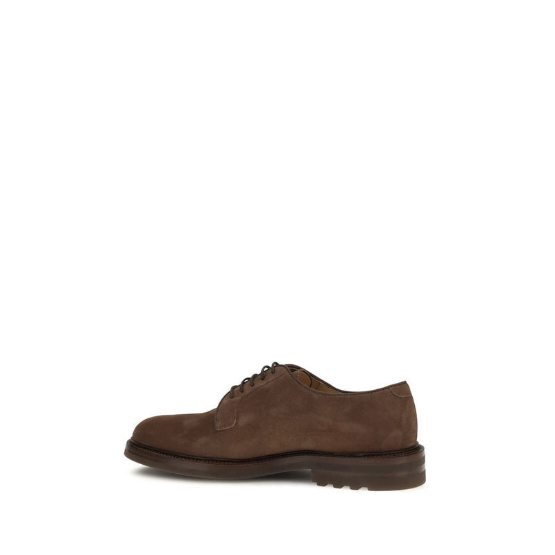 Brunello Cucinelli Brown Calf Leather Bos Taurus Oxfords And Derbies