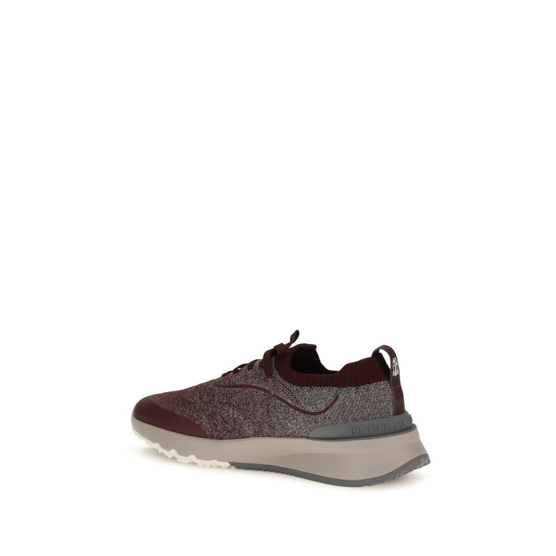 Brunello Cucinelli Bordeaux Cotton Athletic Sneakers