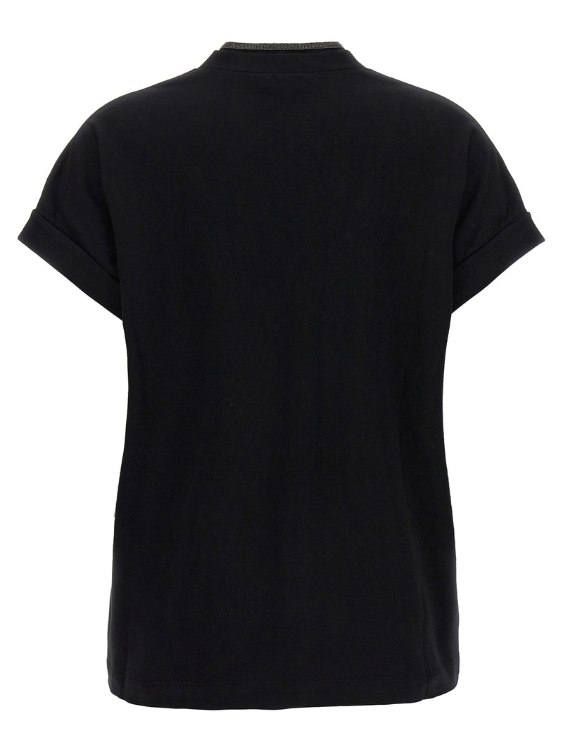 Brunello Cucinelli Black Cotton T-Shirt