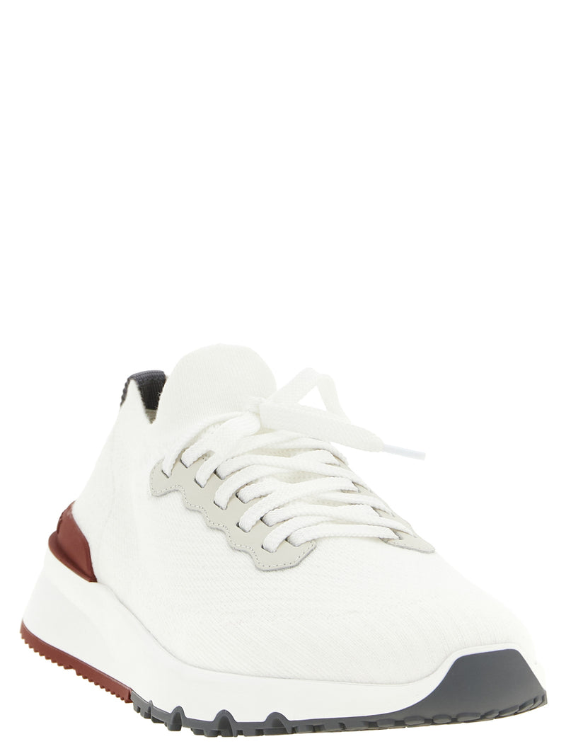 Brunello Cucinelli White Polyethylene Athletic Sneakers