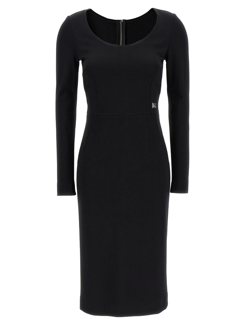 Dolce & Gabbana Black Viscose Midi Dress