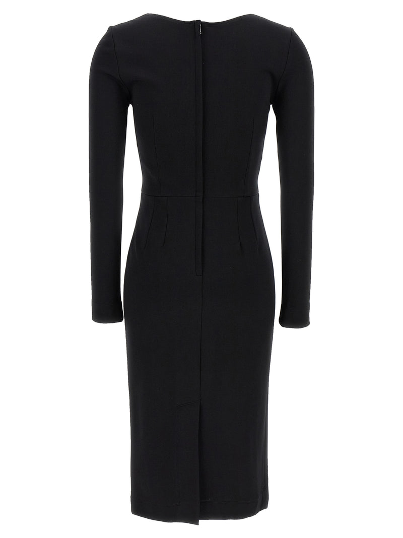 Dolce & Gabbana Black Viscose Midi Dress