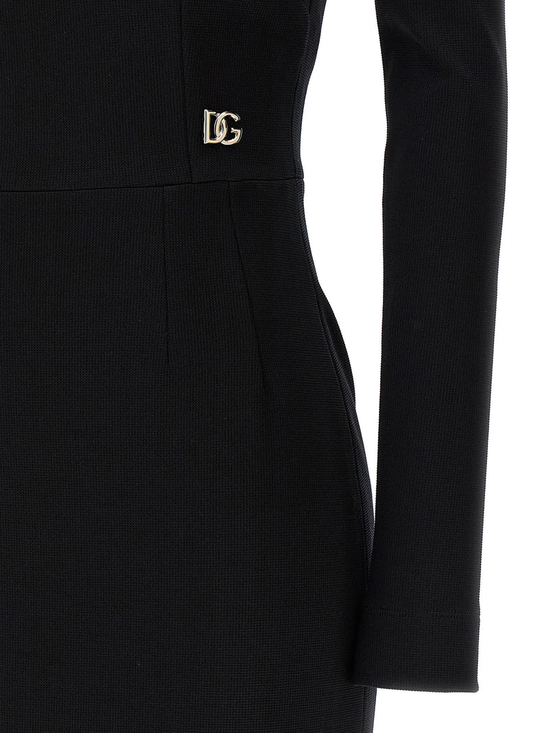 Dolce & Gabbana Black Viscose Midi Dress