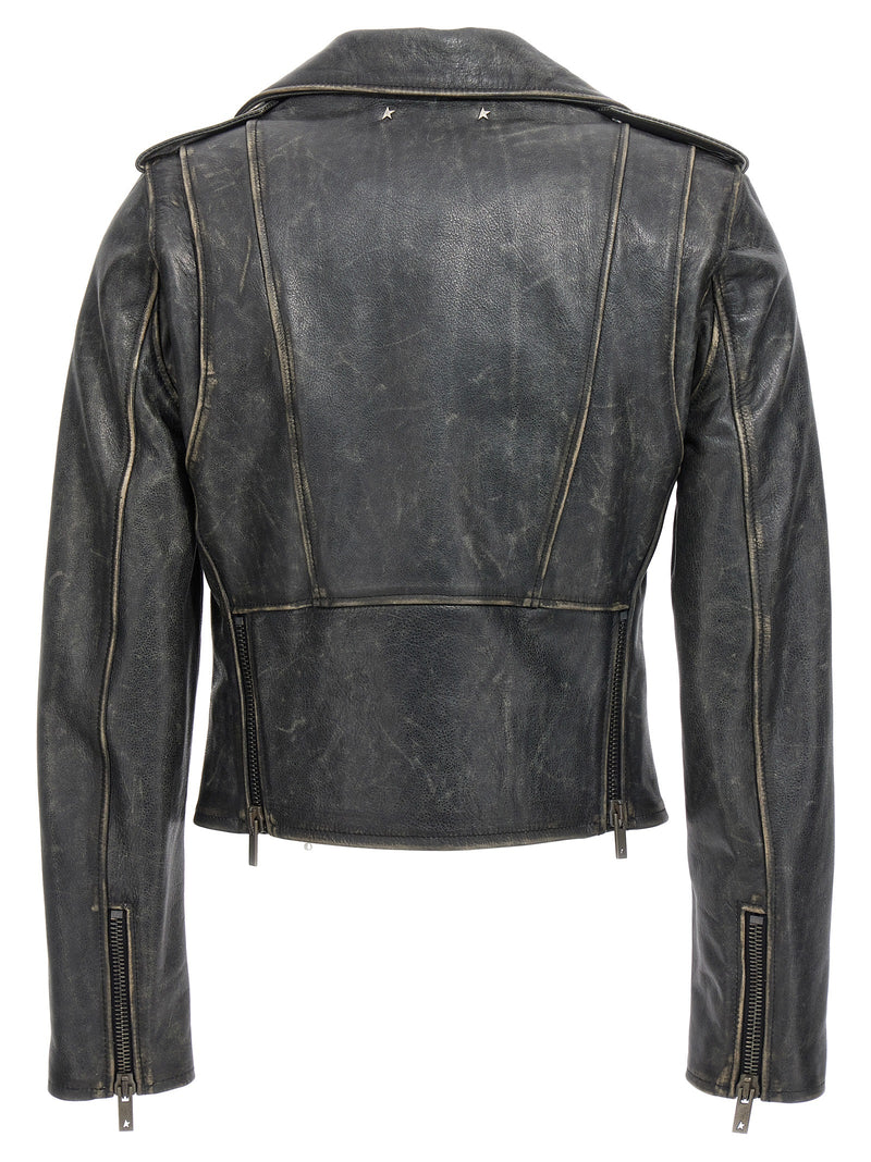 Golden Goose Black Cowhide Leather Jacket