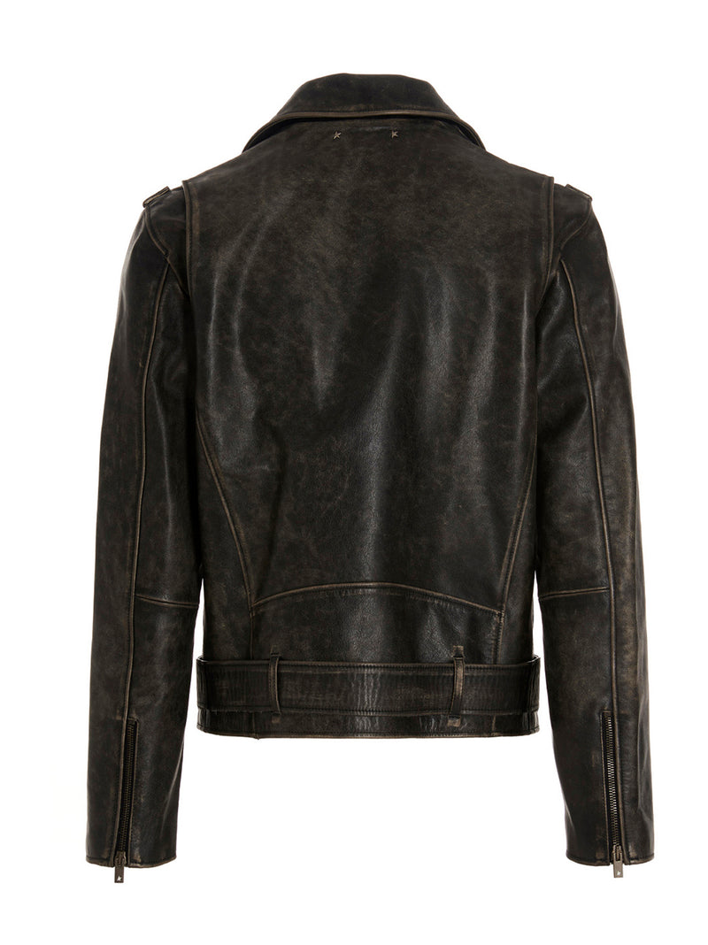 Golden Goose Black Calfskin Leather Jacket