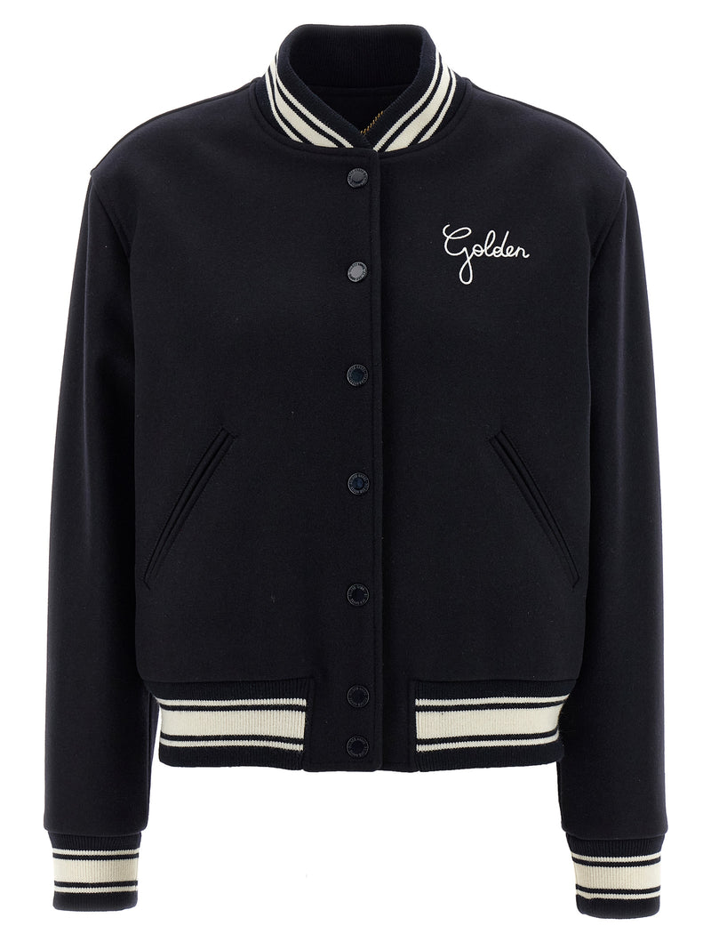 Golden Goose Blue Virgin Wool Bomber