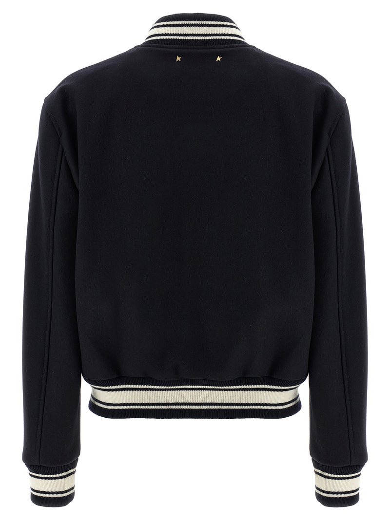 Golden Goose Blue Virgin Wool Bomber
