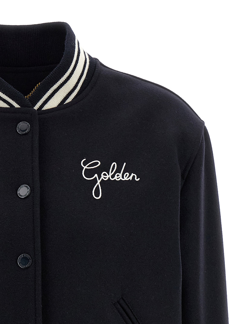 Golden Goose Blue Virgin Wool Bomber