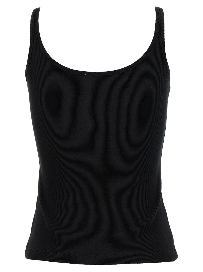 Off-White Black Cotton Sleeveles T-Shirt