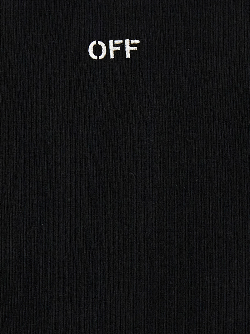 Off-White Black Cotton Sleeveles T-Shirt
