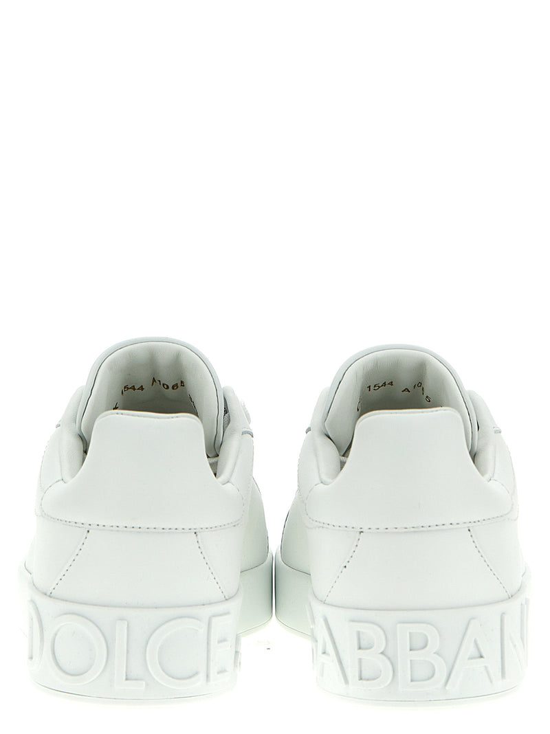 Dolce & Gabbana White Calfskin Low Top Sneakers