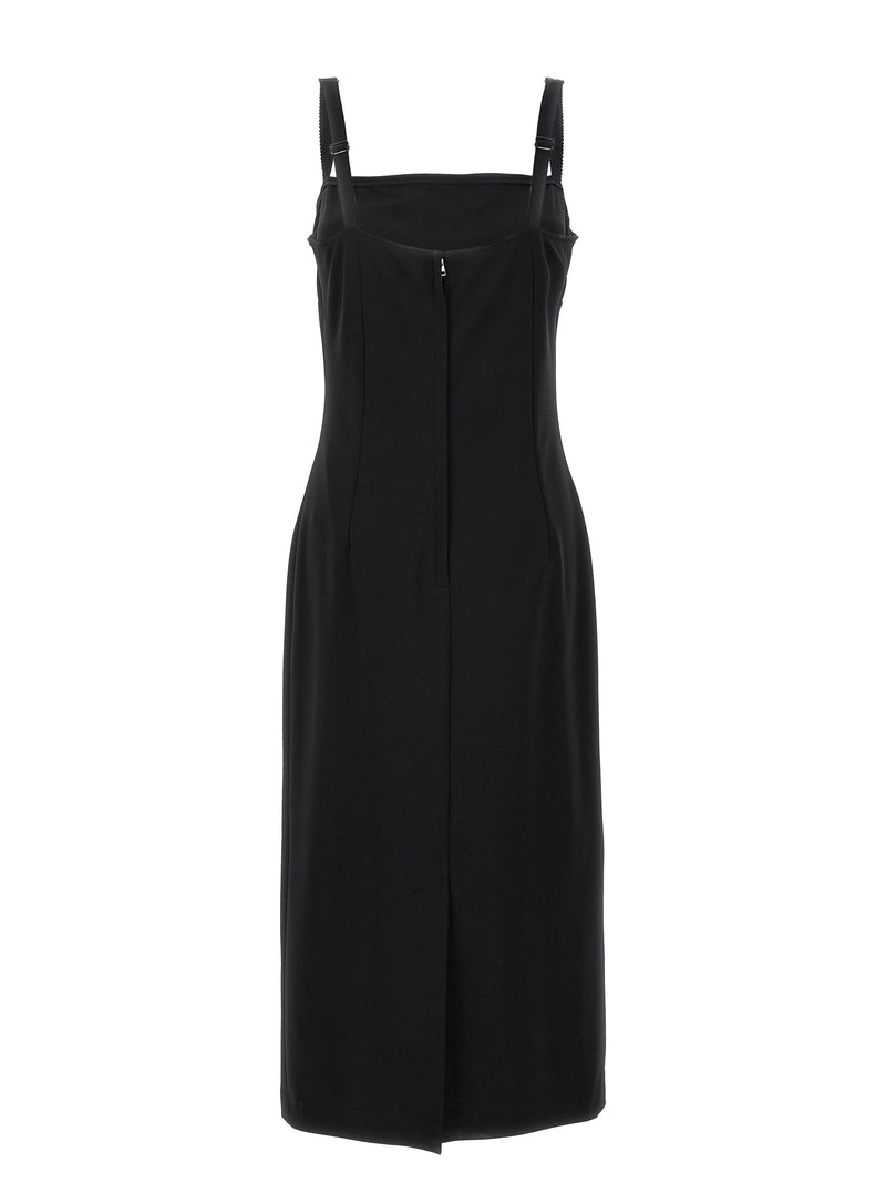 Dolce & Gabbana Black Viscose Midi Dress