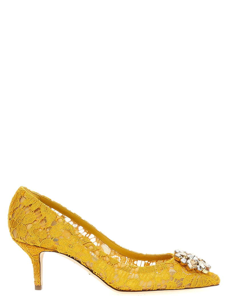 Dolce & Gabbana Bicolor Viscose Mid Heel Pumps