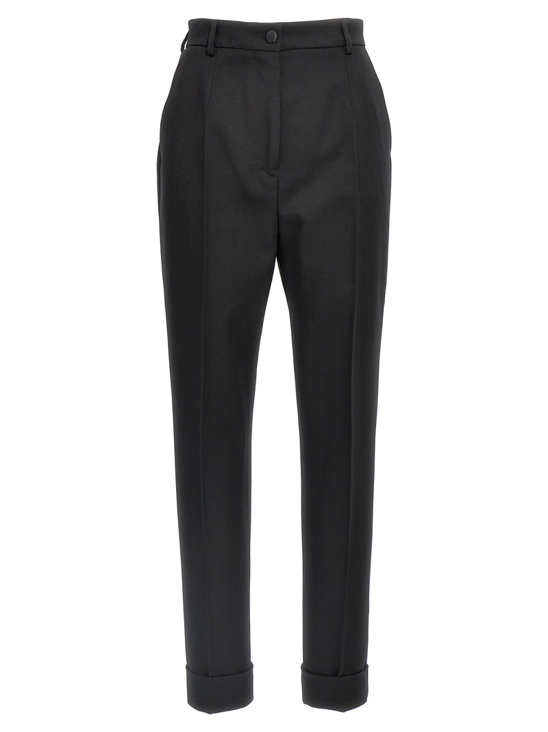 Dolce & Gabbana Black Virgin Wool Dress Pants