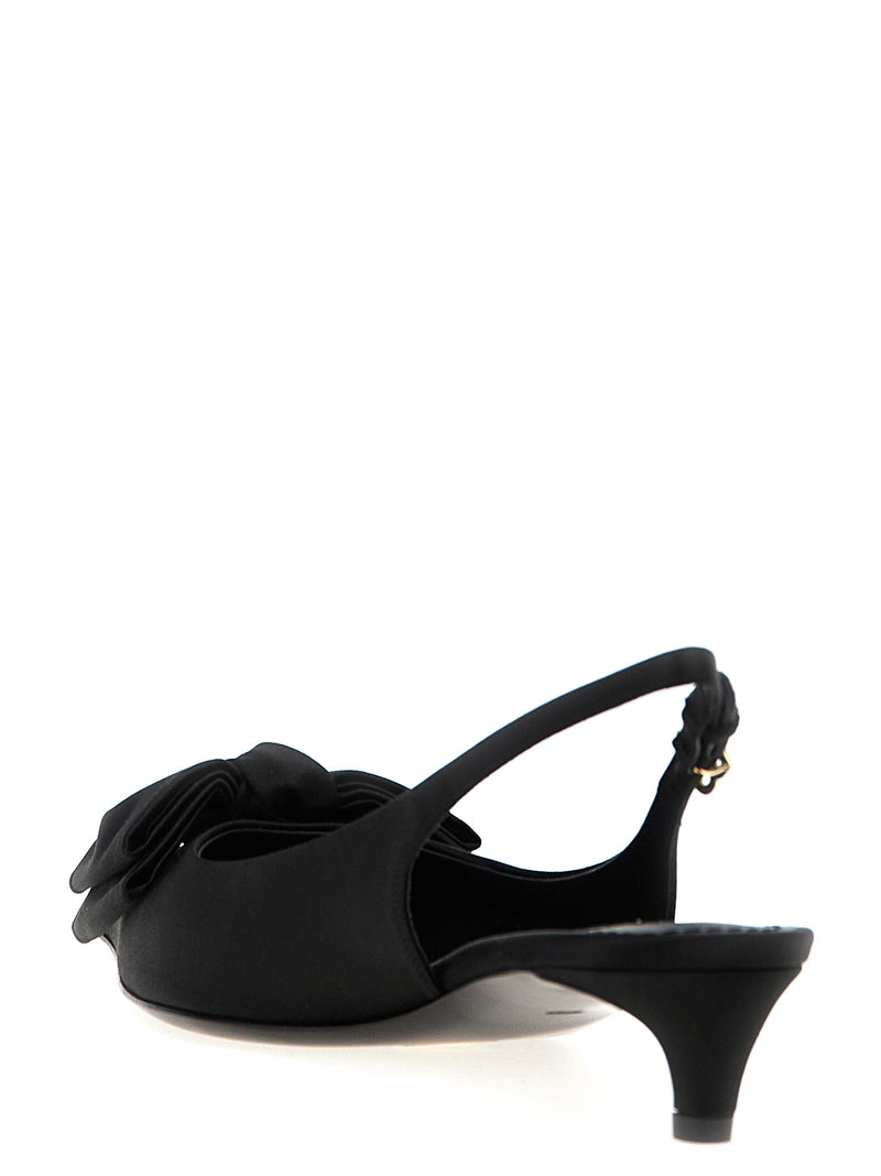 Dolce & Gabbana Black Viscose Mid Heel Pumps
