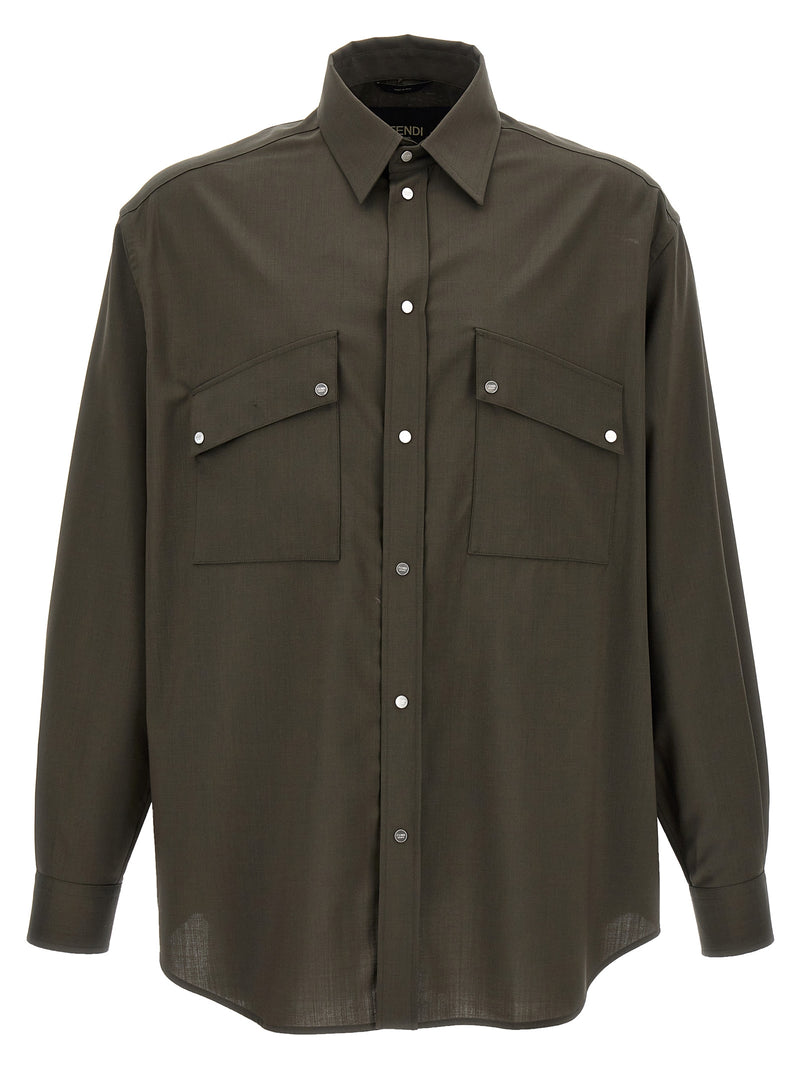 Fendi Bicolor Wool Blouse