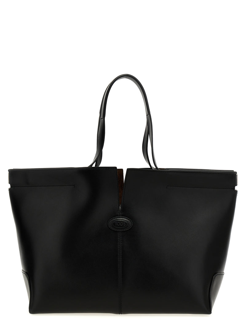 Tod's Black Calfskin Tote Bag