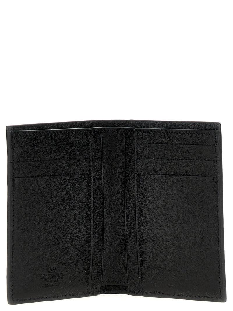 Valentino Garavani Black Ostrich Skin Cardholder