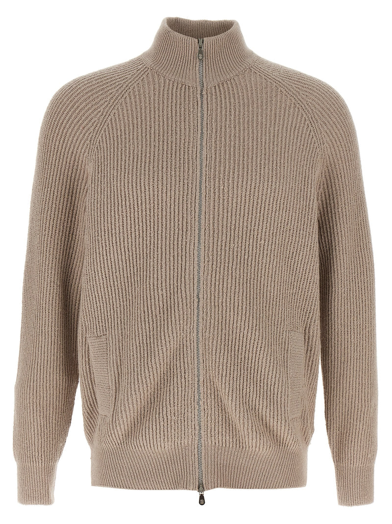 Brunello Cucinelli Beige Cotton Cardigan