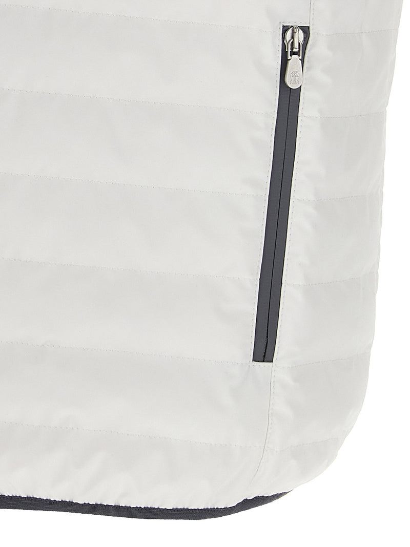 Brunello Cucinelli White Polyamide Sleeveless Jacket