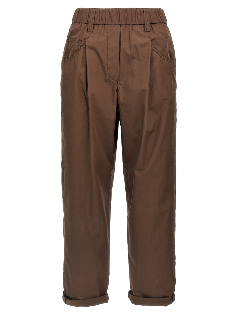 Brunello Cucinelli Brown Cotton Casual Pants