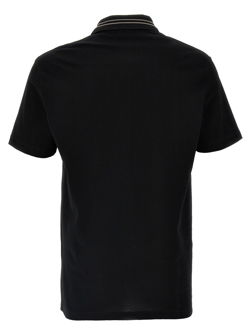 Versace Black Cotton Polo Shirt