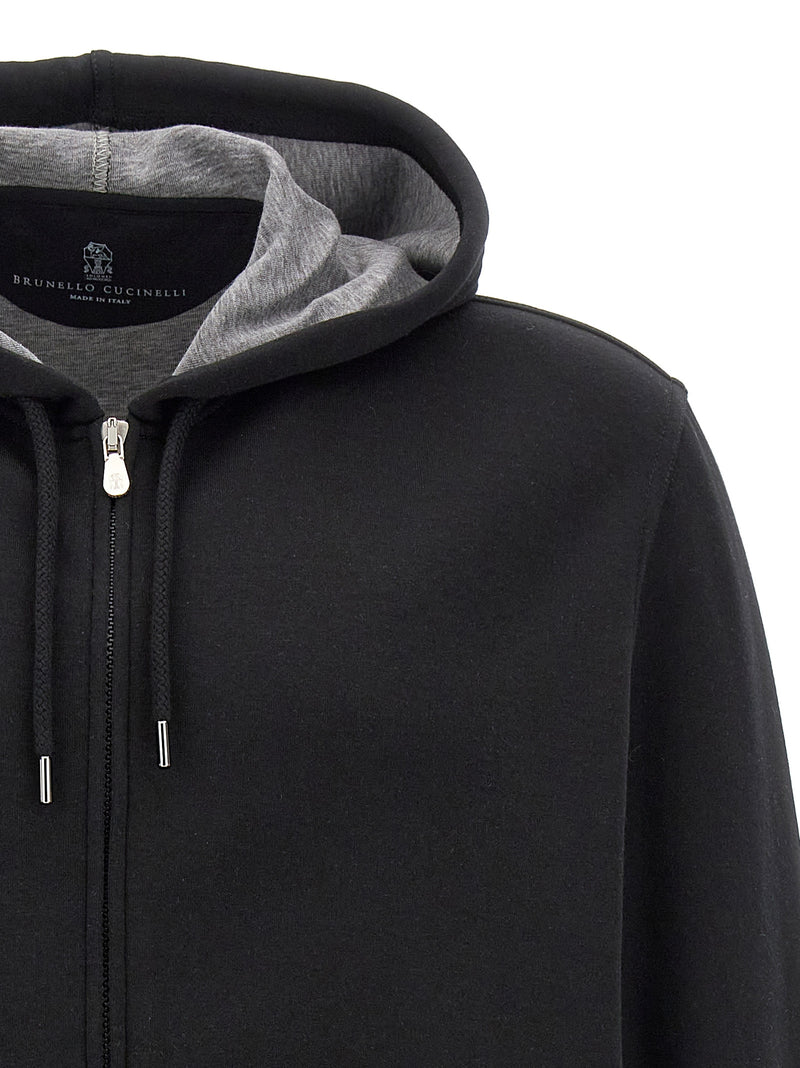 Brunello Cucinelli Black Cotton Sweatshirt