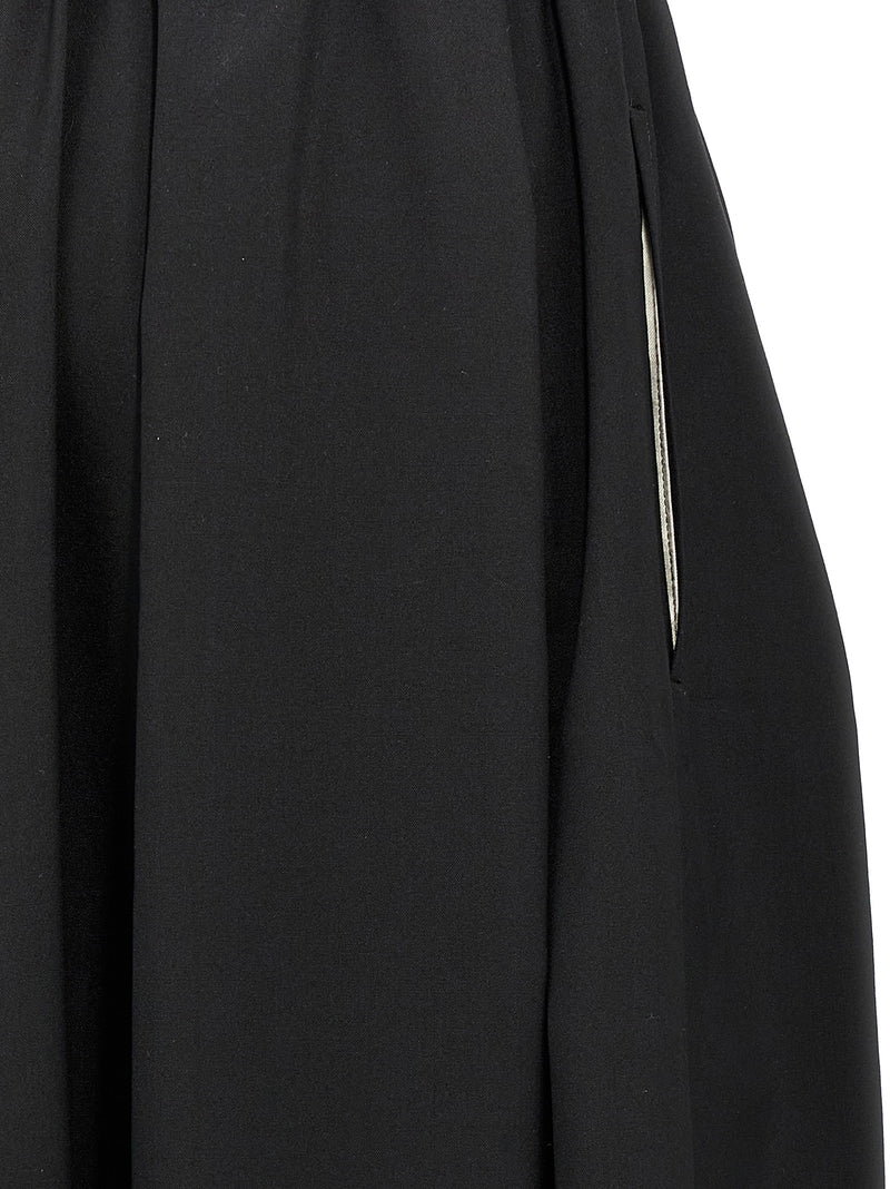 Comme Des Garçons Black Wool Midi Skirt