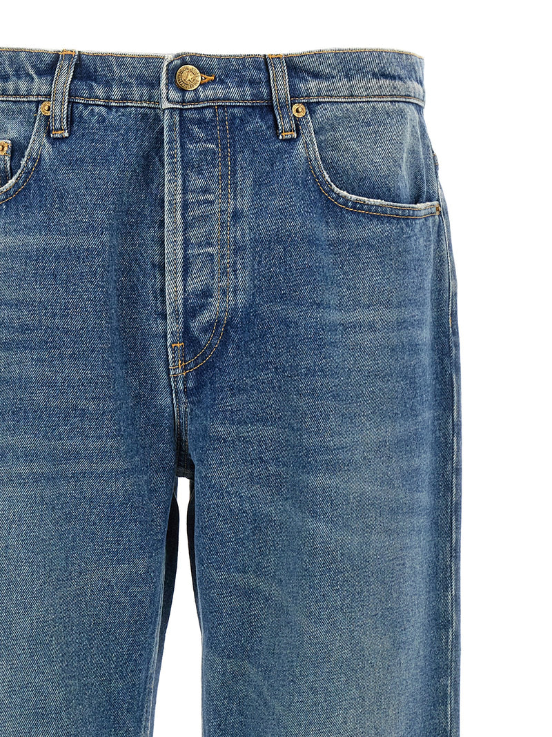 Golden Goose Blue Cotton Straight-Leg Jeans